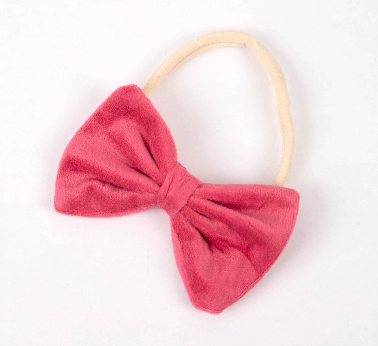 PINK VELVET BOW HEADBAND