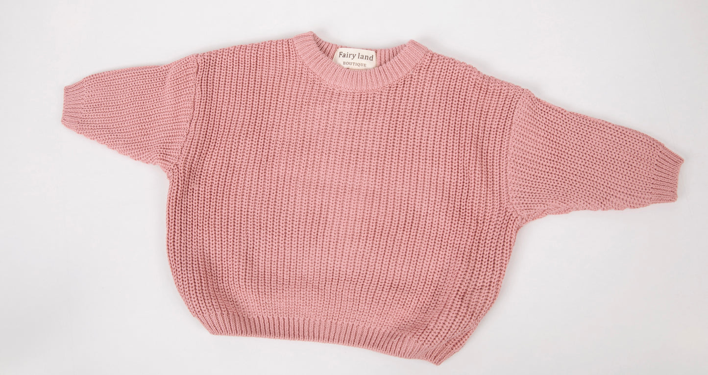 OVERSIZED KNIT SWEATER IN ROSE