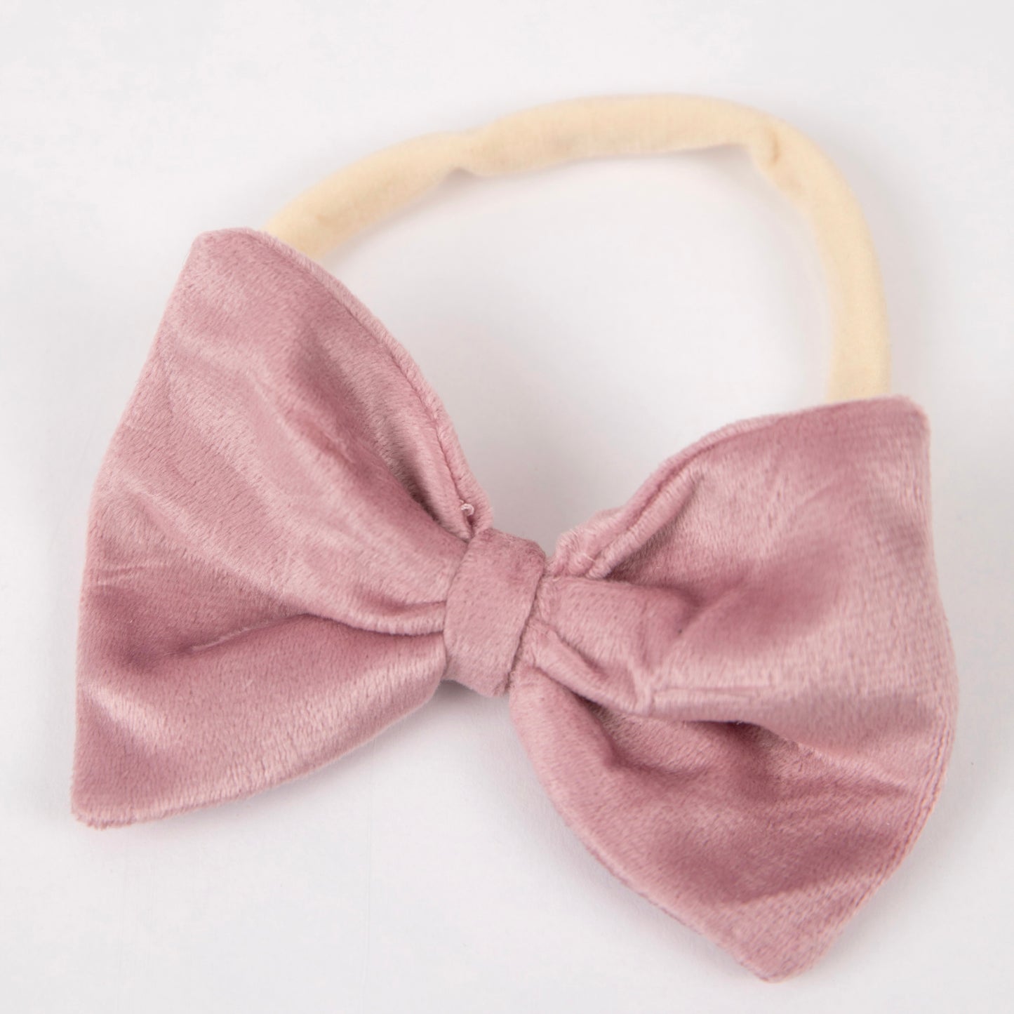 MAUVE VELVET BOW HEADBAND