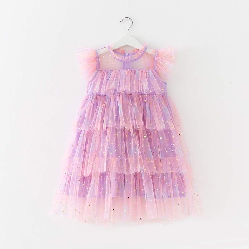 Ombré 3 layered tulle dress