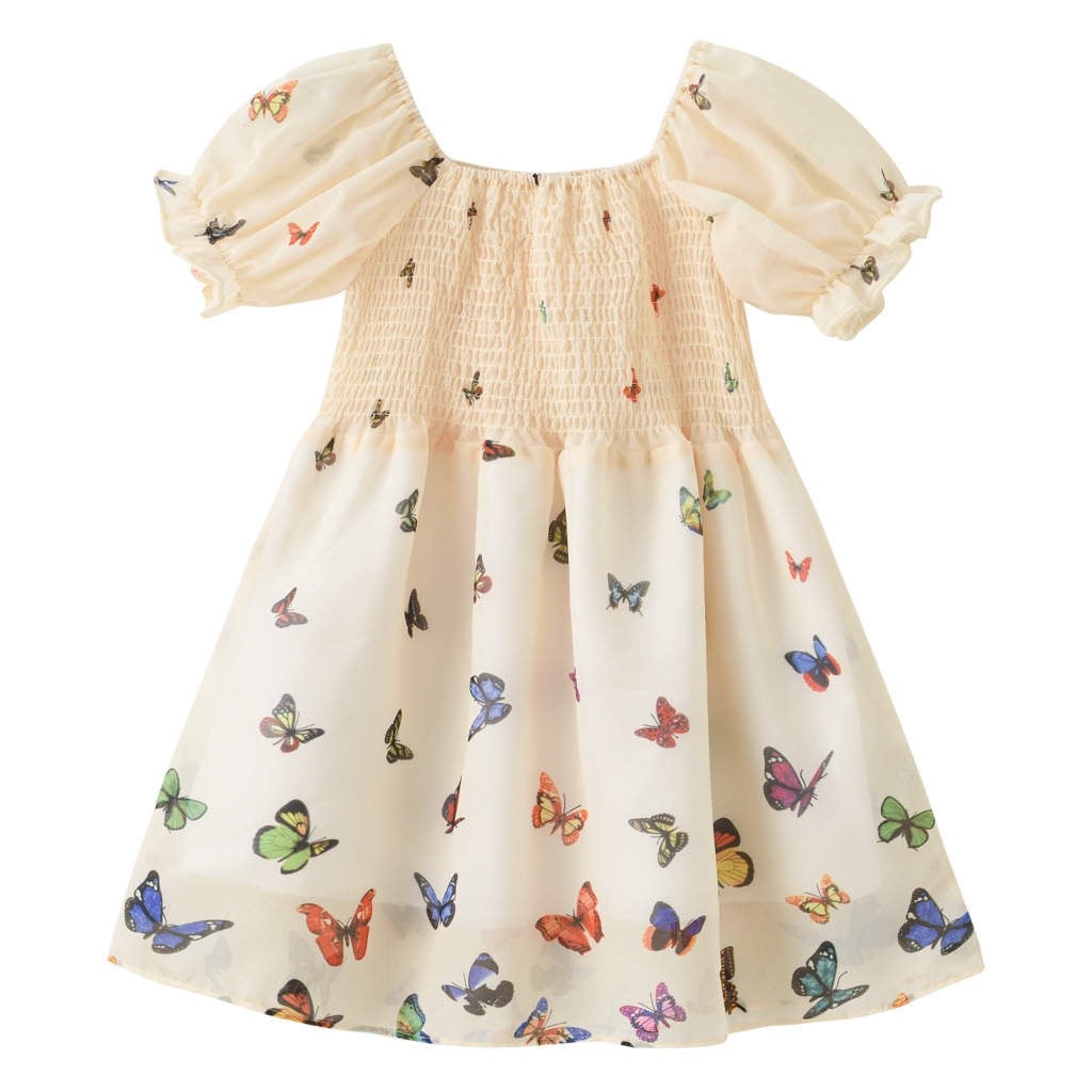 Fairy butterfly satin dress