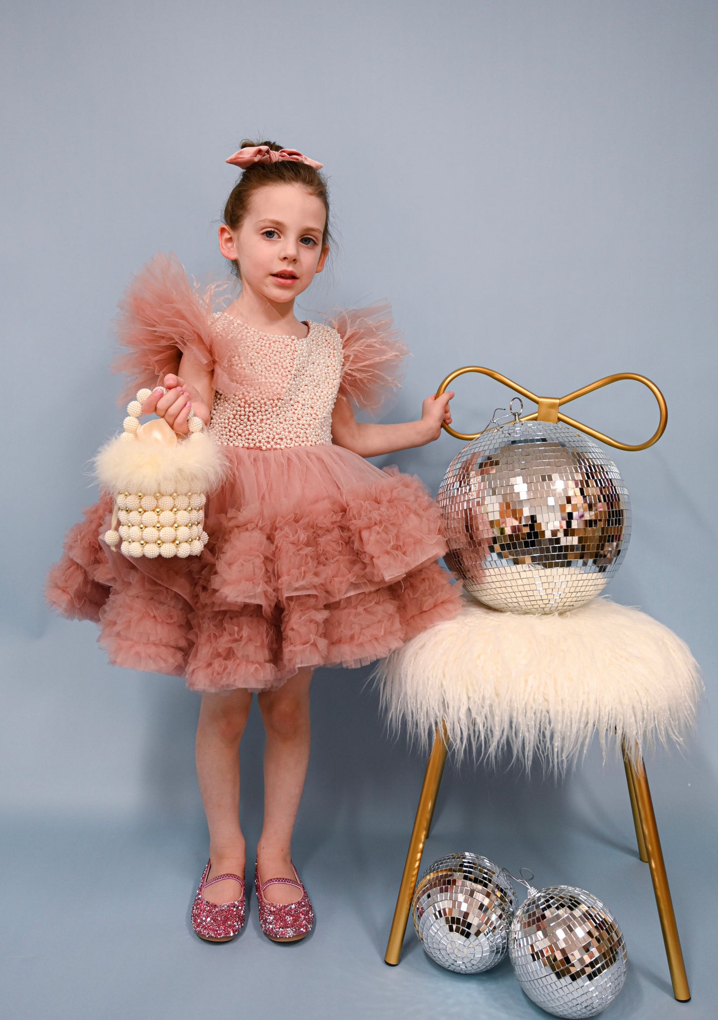 Whimsical dusty rose ball gown