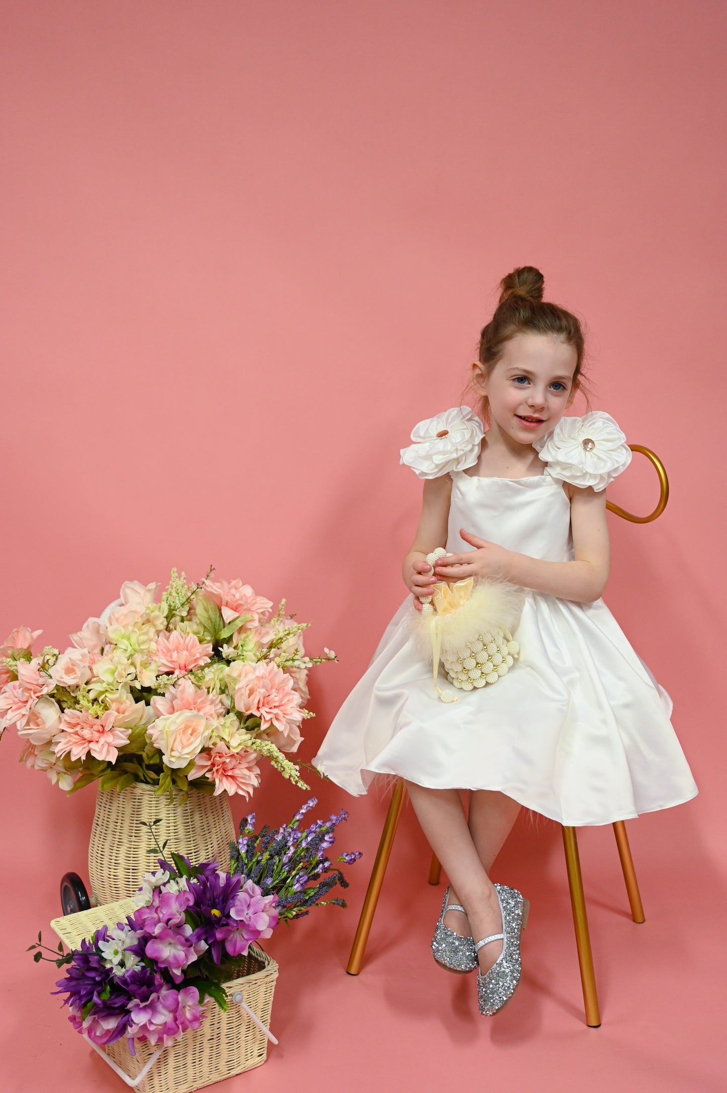 Princess floral dress - white