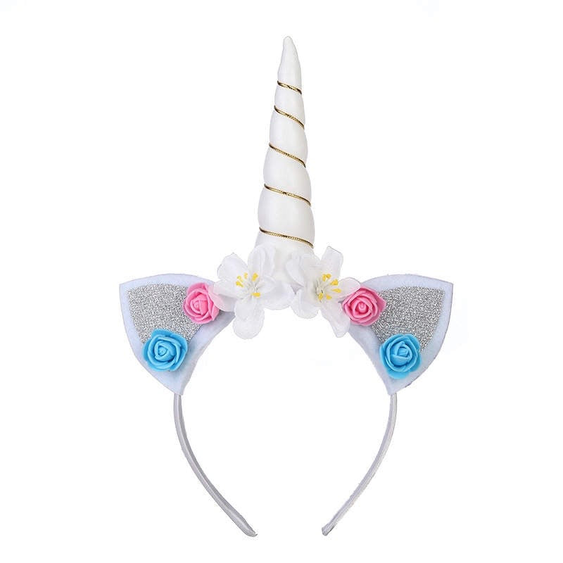 Unicorn floral headband - white