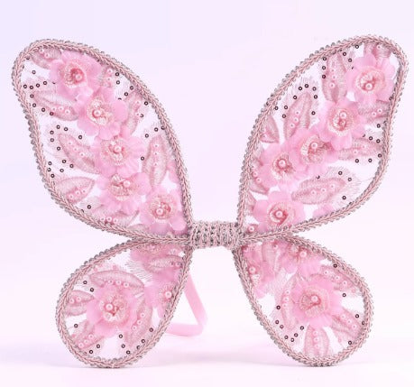 Pink rose fairy wings