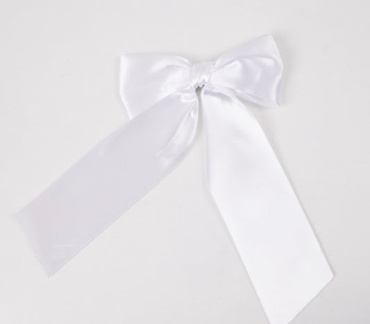 WHITE SILK BOW