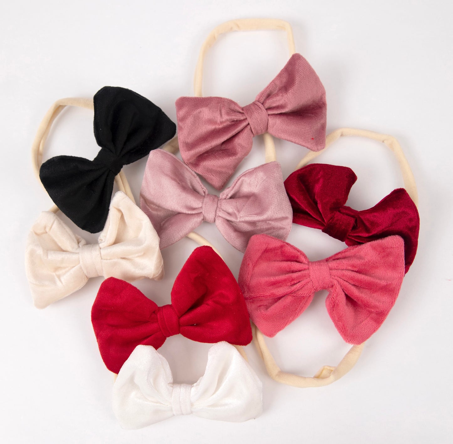 IVORY VELVET BOW HEADBAND