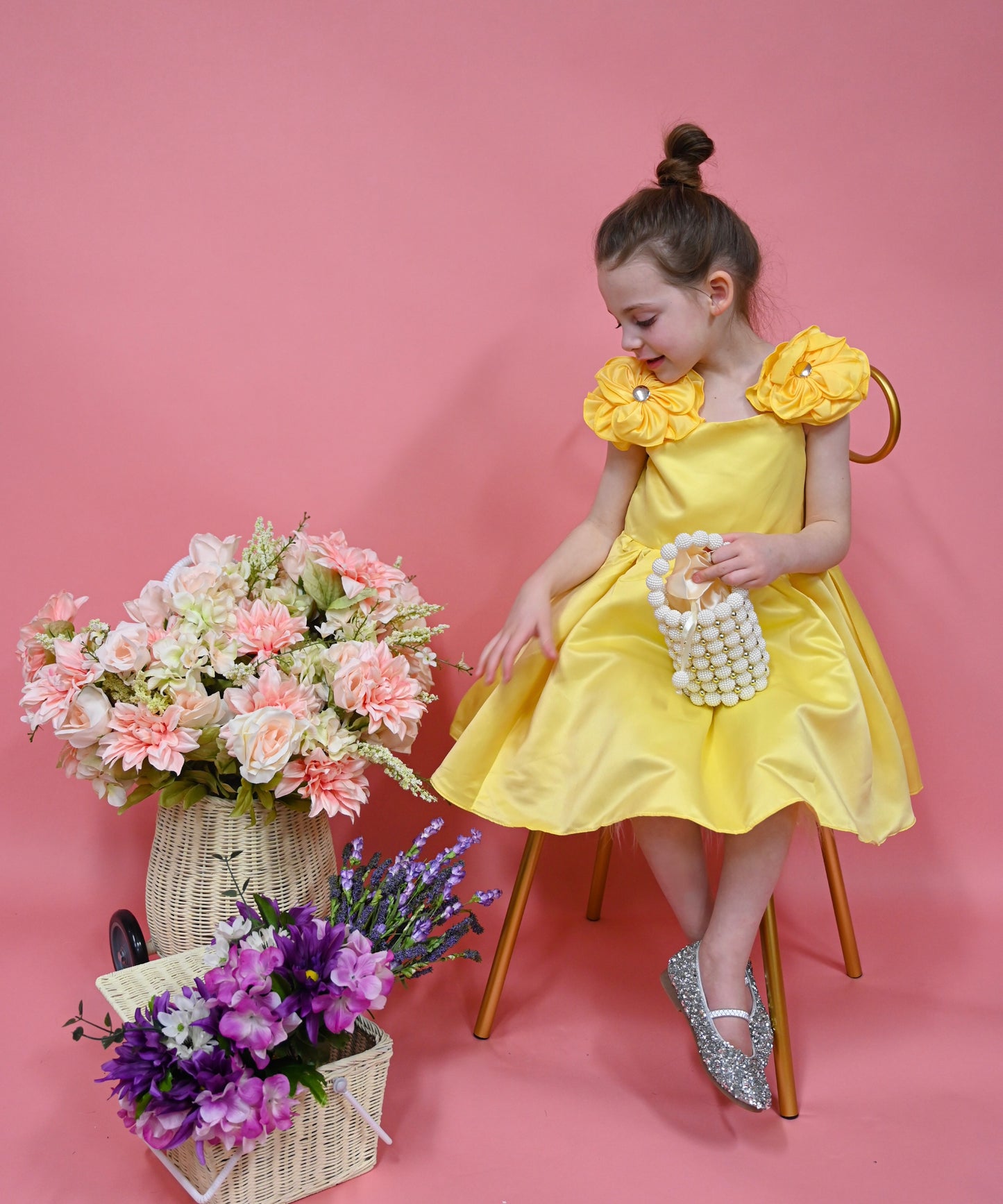 Princess floral dress - lemon