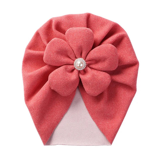 Coral flower baby turban