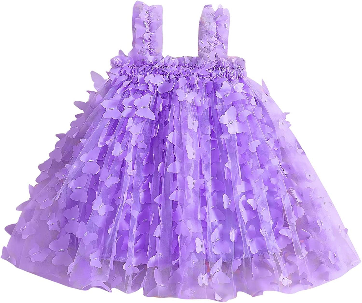 Lavender Butterfly appliqué dress