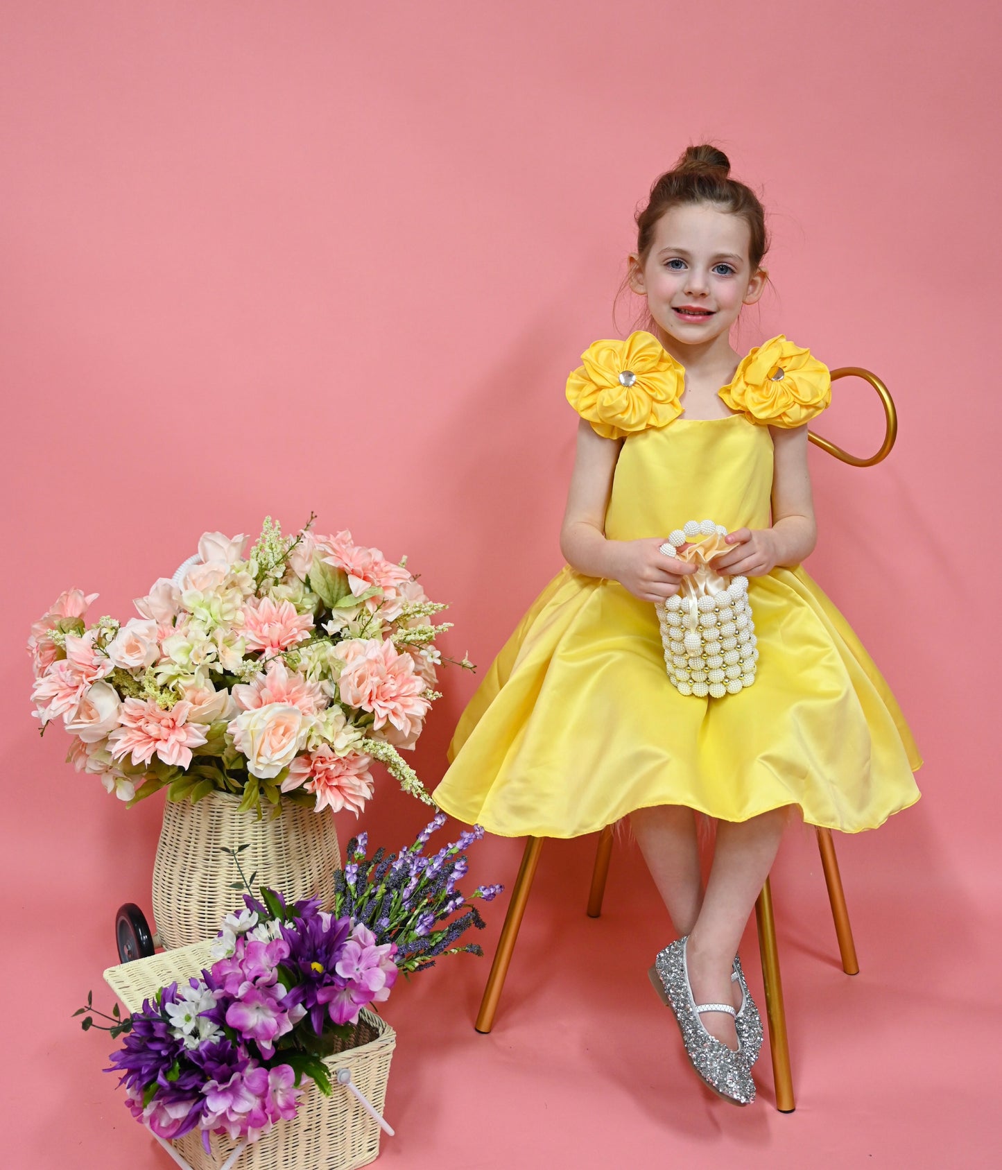 Princess floral dress - lemon
