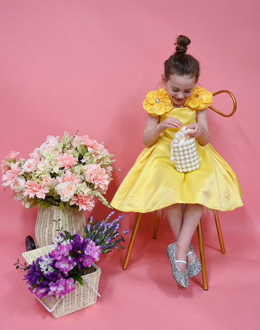 Princess floral dress - lemon
