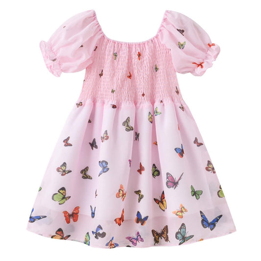 Fairy butterfly satin dress