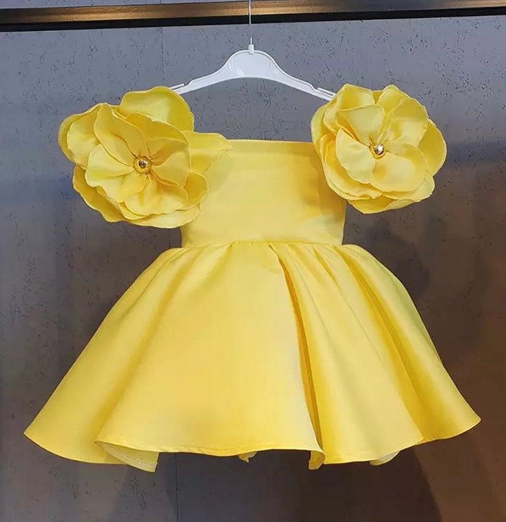 Princess floral dress - lemon