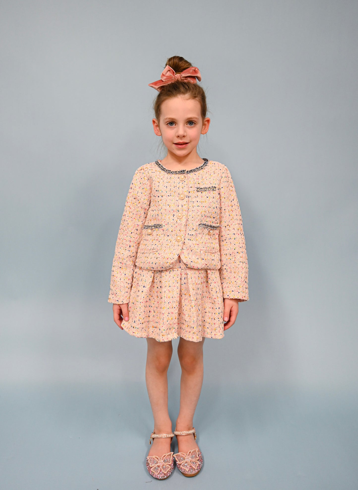 Pink tweed two piece set