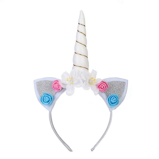 Unicorn floral headband - white