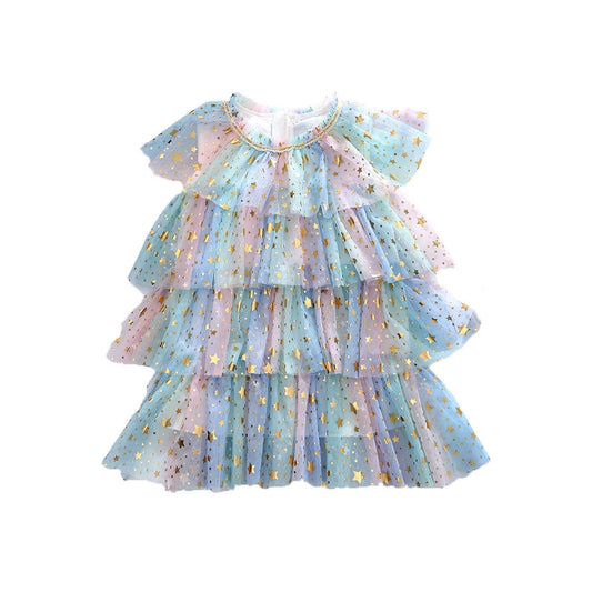 Rainbow pastel star dress